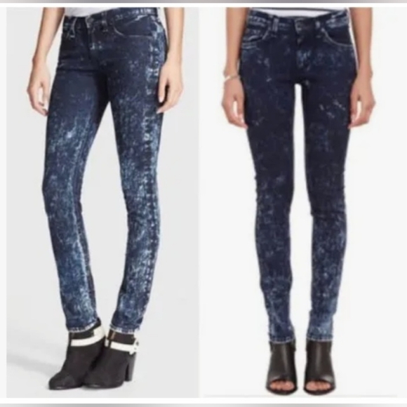 Rag & Bone Indigo Acid Wash 5 Pocket Skinny Blue Jeans Sz 26 - Picture 2 of 15